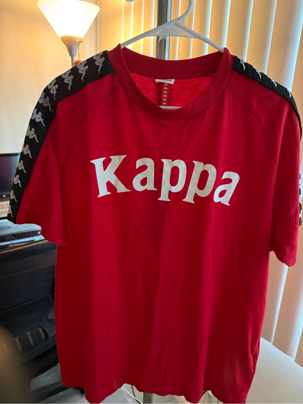 Kappa Red Tee with Black Logo Tape - Kids
